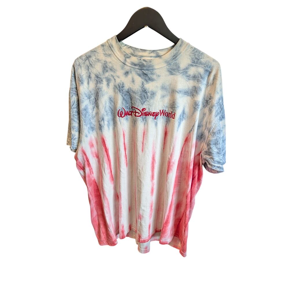 Walt Disney World Tie Dye T-Shirt -LOT OF 2- XL Red White Blue Disney Parks